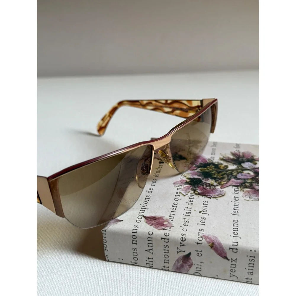 Fendi Vintage FS 120 Sunglasses Tortoise Gold Rimless Made in Italy with Case